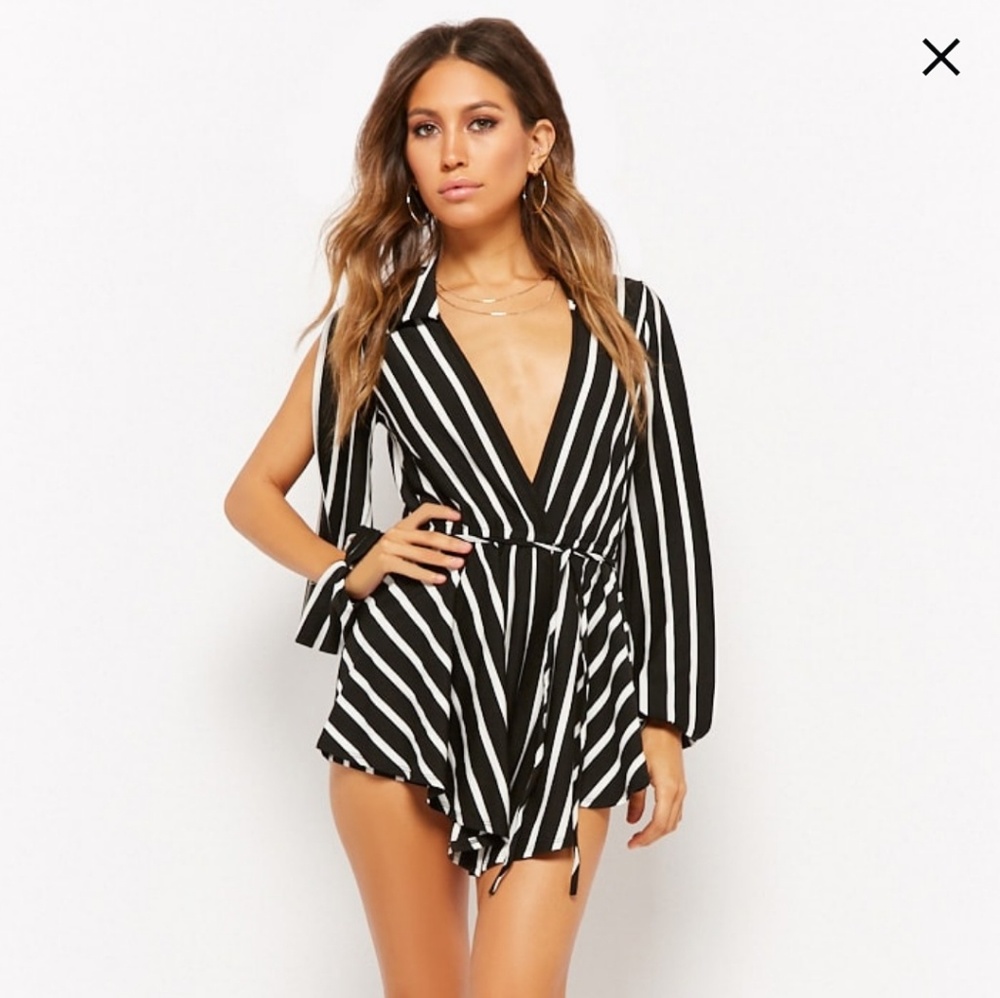 Striped Skort Romper